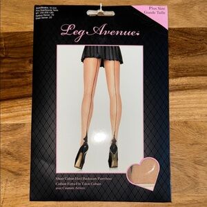 NEW Leg Avenue Sheer Cuban Heel Backseam Pantyhose